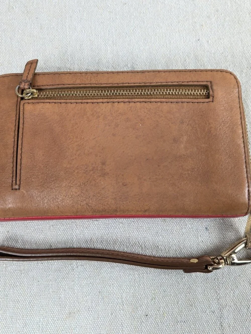 Fossil Sydney Phone Wristlet Wallet Multi-Colored Leather Zip Around Detachable